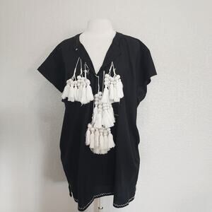 World Market Black Dress w/Large Tassel Accent Size S/M
